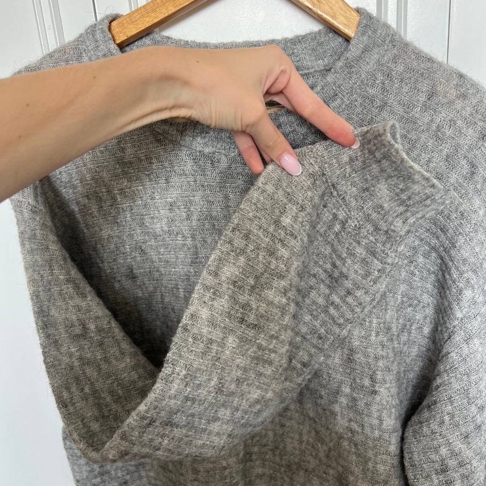 Cozy Gray Women's Crew Neck Sweater - Picture 3 of 5